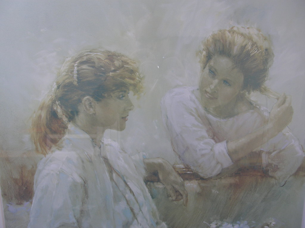 Paul Rouwette: potlood gesigneerd Giclee, Roddelende vrouwen kopen? Bied vanaf 20!