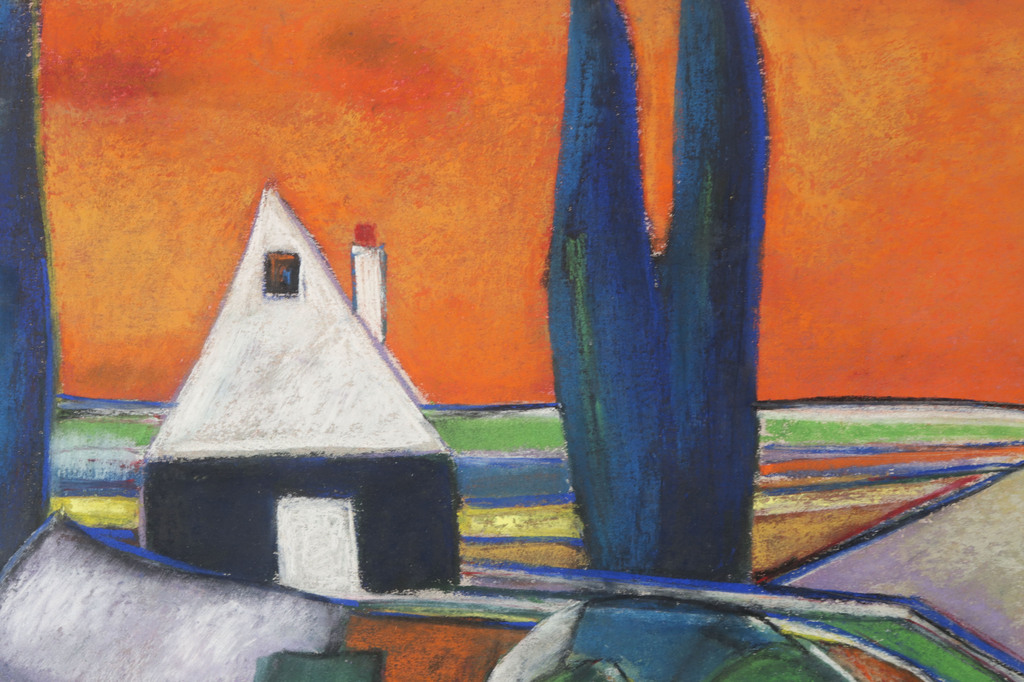 Robert Couturier: Pasteltekening, Landschap kopen? Bied vanaf 250!