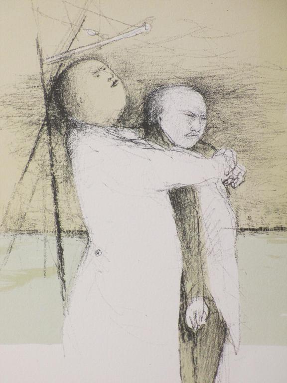 Metten Koornstra, Drie figuren, Kleurenlitho kopen? Bied vanaf 50!