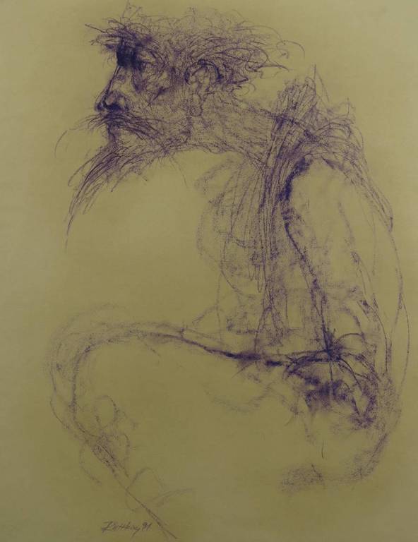 Sandor Ruttkay: Krijttekening, Oude Man verkocht voor € 60!