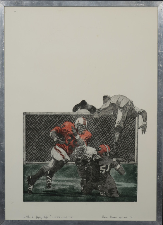 Leentje Linders: Ets en Blinddruk, He is flying high - Ingelijst kopen? Bied vanaf 1!