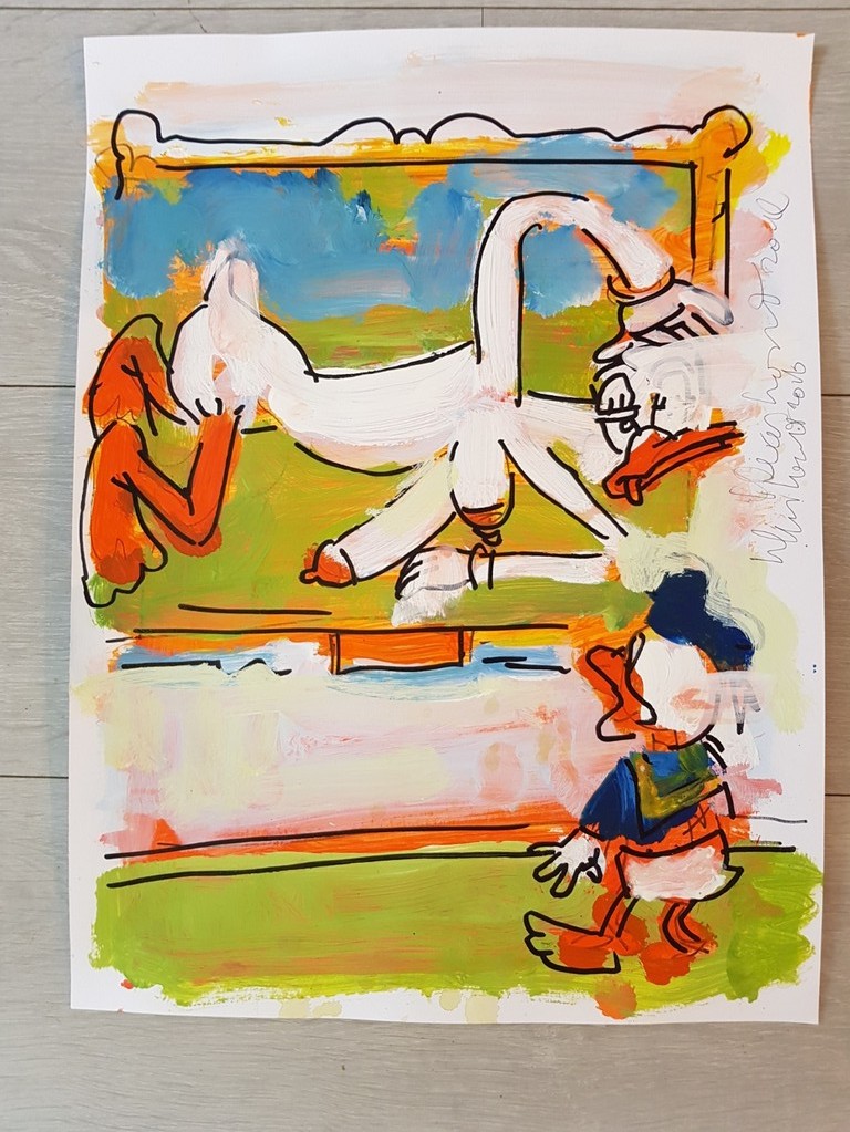 Peter Klashorst - origineel werk - serie Dagobert Duck kopen? Bied vanaf 1!