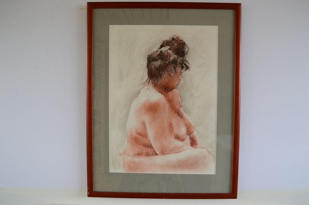 Emile de Vries (1923-2009) zittend naakt, pastel gesigneerd l.o. 2003 - 35x49 kopen? Bied vanaf 75!