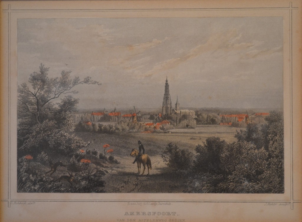 Handgekleurde staalgravure van Amersfoort (1862) kopen? Bied vanaf 1!