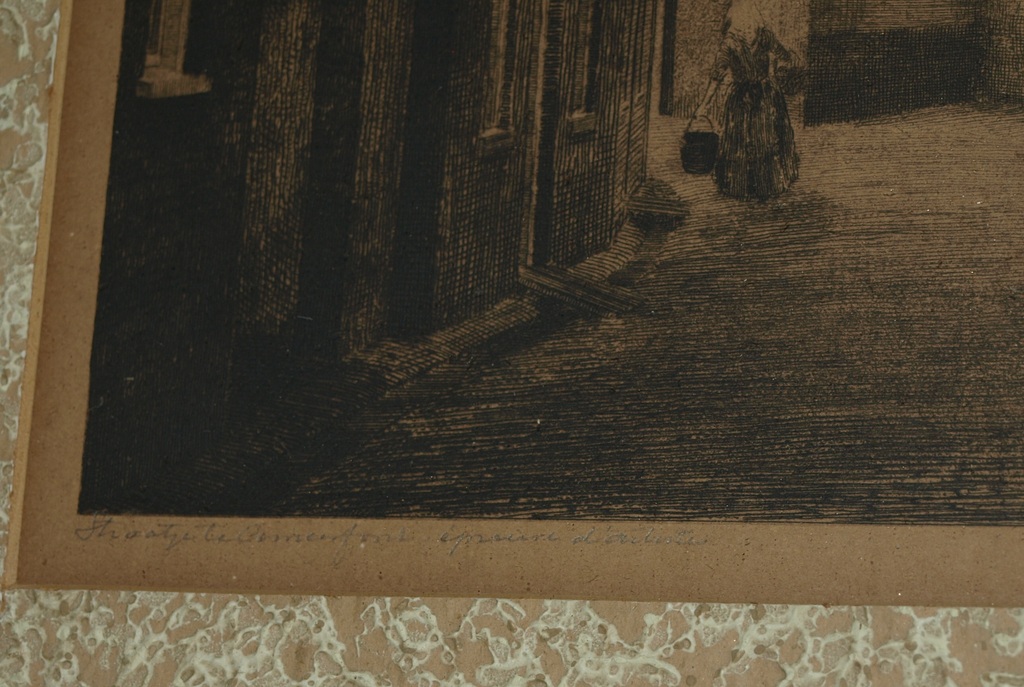 DIRK HARTING (1884–1970) – Ets – Straatje Amersfoort – Gesigneerd – ca 1930 kopen? Bied vanaf 35!