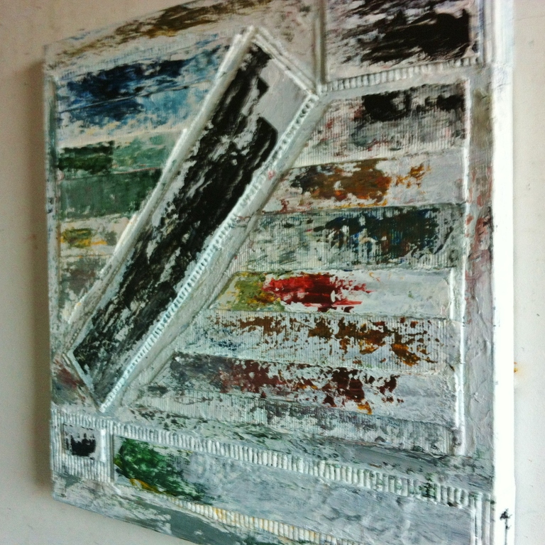 "Under Construction" John Foppen-Mixed media + olieverf/ 3D canvas -gesigneerd   kopen? Bied vanaf 89!