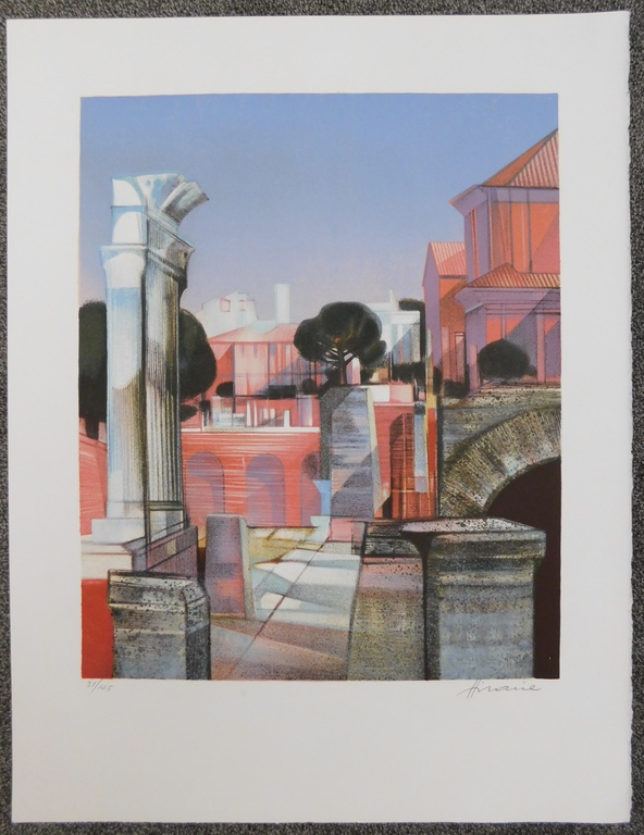 Camille Hilaire - Kleurenlitho - Côte d'Azur - Ville Romaine kopen? Bied vanaf 45!
