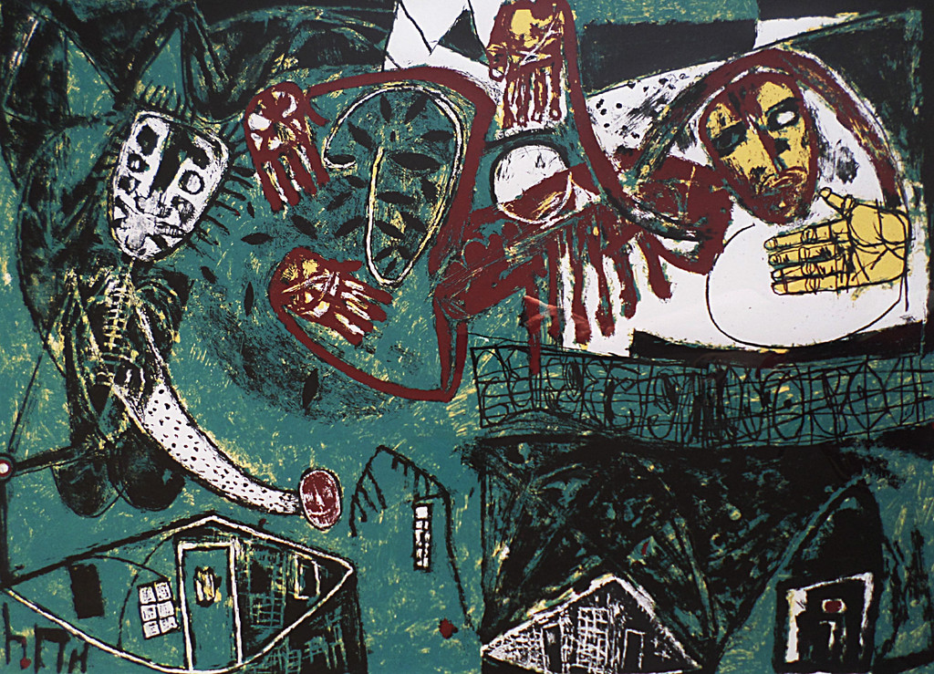 Rik van Iersel - Gesigneerde zeefdruk (mooi ingelijst, groot) verkocht voor € 85!