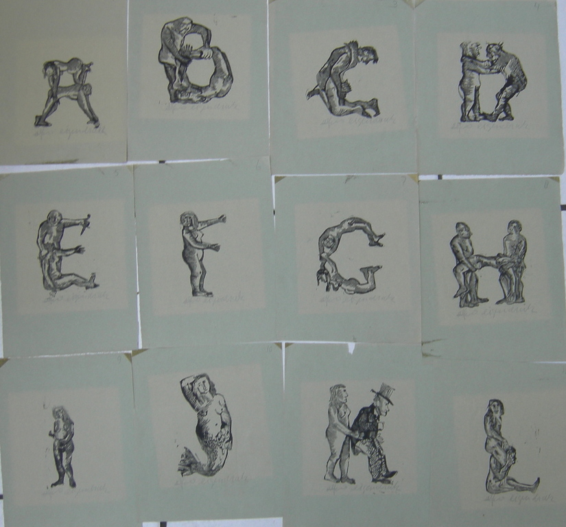 Toon Jansen, Alfabet in houtsneden verkocht voor € 40!