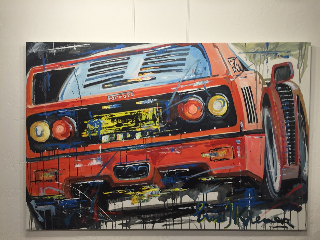 ERIC JAN KREMER   acryl op doek  FERRARI verkocht voor € 750!