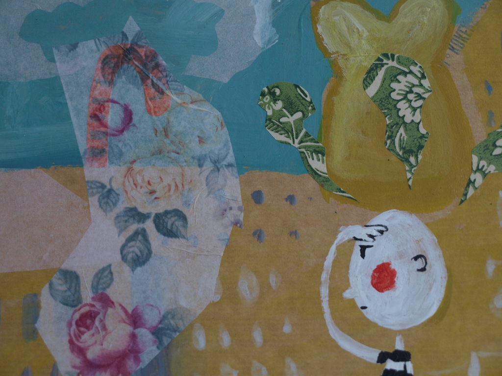 Daan Remmerts de Vries: Acryl en collage , Het leven is raar – Ingelijst -1997 kopen? Bied vanaf 1!