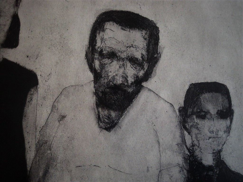 Intrigerende  Ets/Aquatint "de Familie" gesigneerd  Ton van Os (1946)  kopen? Bied vanaf 1!