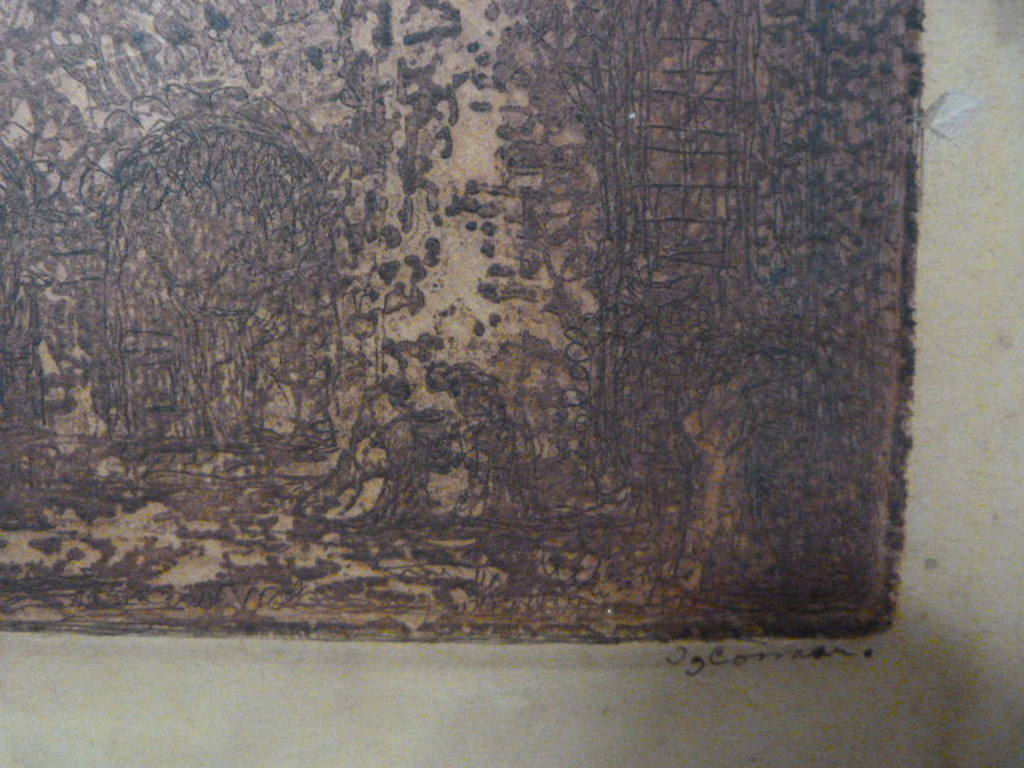 Jacobus Cornelis Wijnandus  Cossaar  -  ets  -  bij de kerk. kopen? Bied vanaf 1!