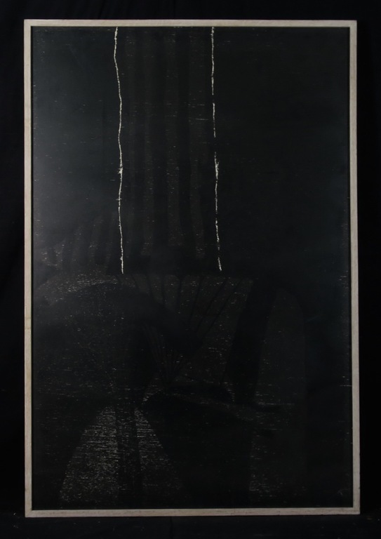 Guillaume le Roy: Houtsnede, Zonder titel - Ingelijst (groot) verkocht voor € 120!