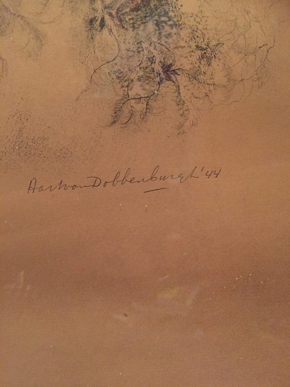 Aart van Dobbenburgh: zwart-wt litho, bloemen kopen? Bied vanaf 20!