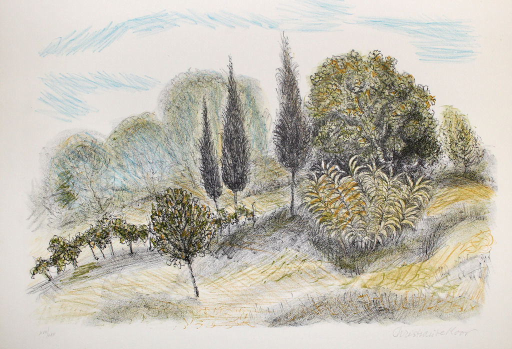 Christiaan de Moor: Collectie van vijf lithografien, Landschappen kopen? Bied vanaf 30!