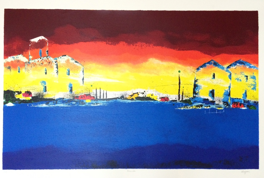 Henk Kuijpers, zeefdruk op papier, titel: kopen? Bied vanaf 40!