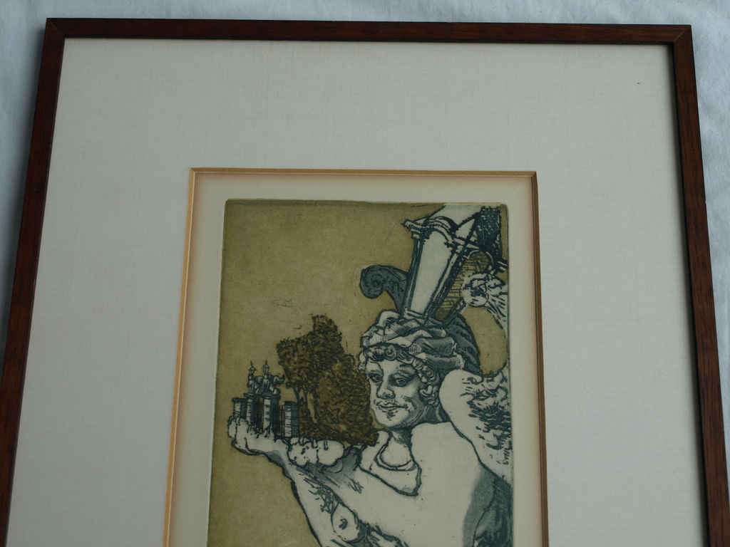 Cees Landsaat: Ets en aquatint , Sfinxen Wertheimpark – Ingelijst – 1982 - 6/70  kopen? Bied vanaf 1!