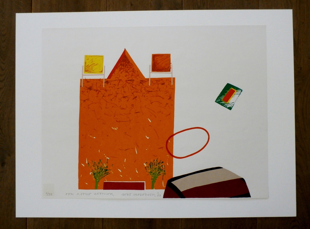 Bert Vredegoor - Zeefdruk - Een roode zoomer - 1980 kopen? Bied vanaf 40!