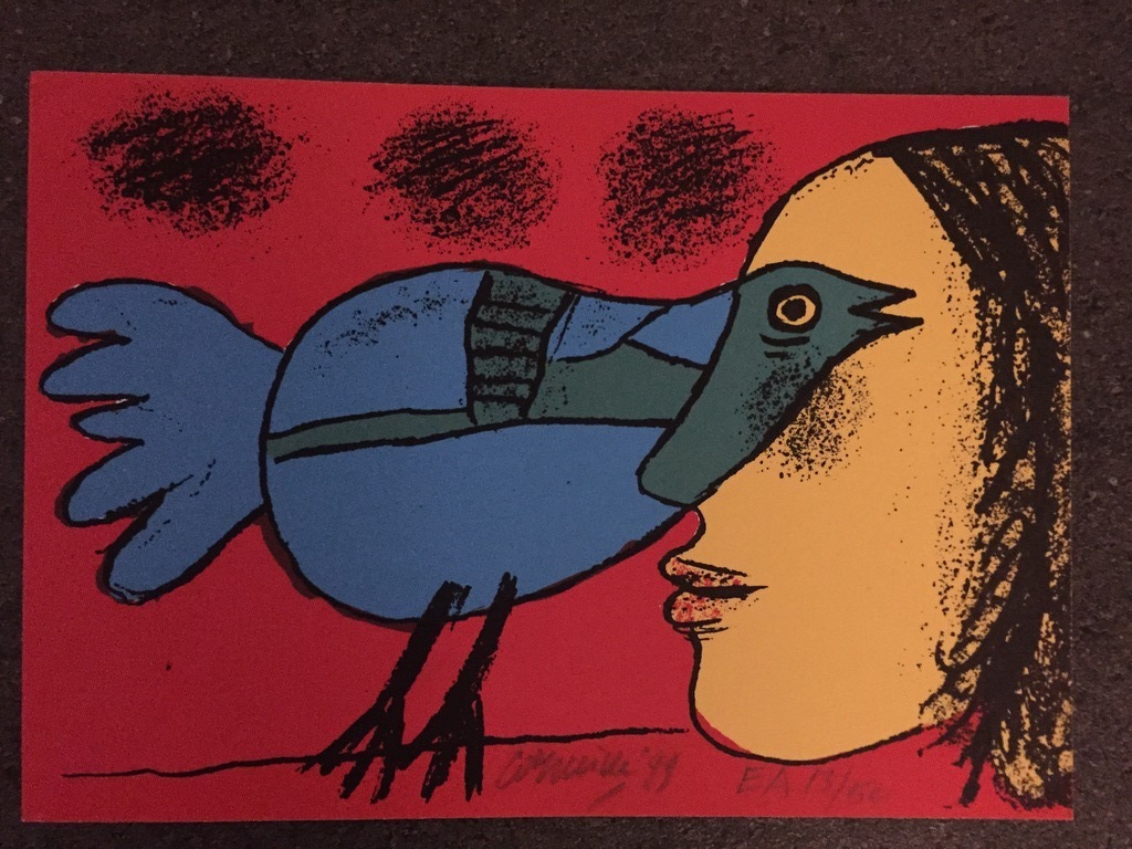 CORNEILLE EA zeefdruk  kerst en oud en nieuw kaart uniek ! CoBrA kopen? Bied vanaf 1!