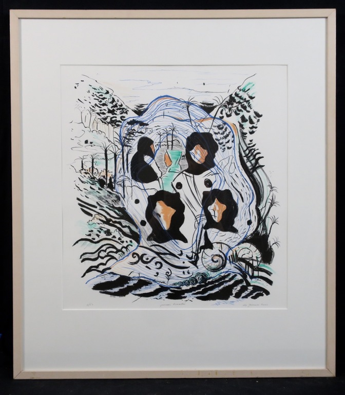 Nour -Edinne Jarram: Litho, Pensees nomades - Ingelijst kopen? Bied vanaf 20!