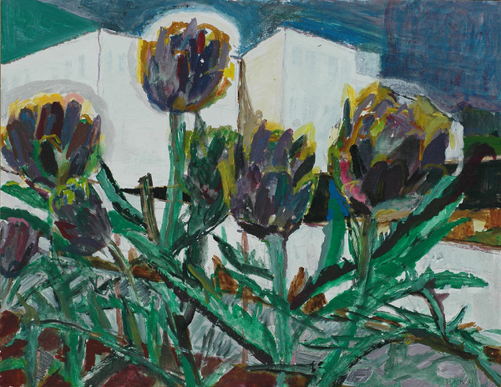 Hans Ebeling Koning, Gouacheverf op papier, Artisjokken verkocht voor € 150!