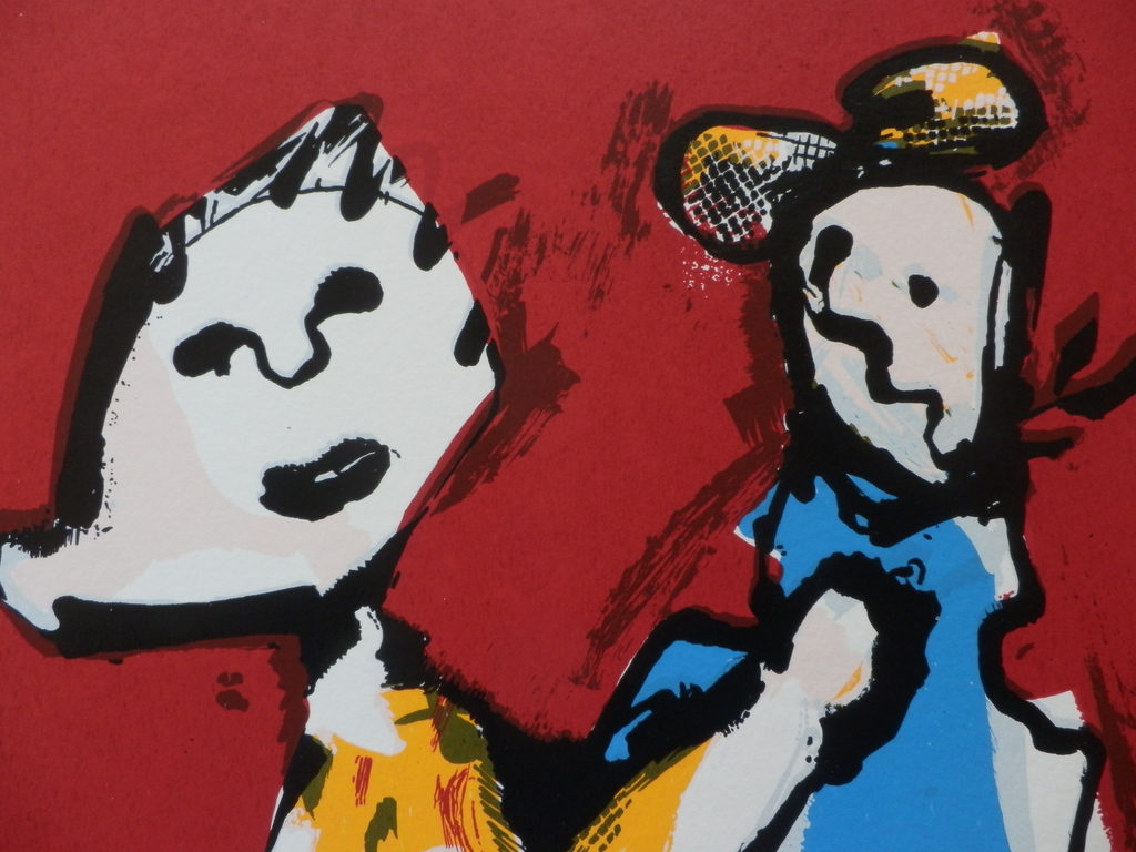 HERMAN BROOD, Gelimiteerde en HANDGESIGNEERDE Zeefdruk  MOEDER EN KIND kopen? Bied vanaf 155!