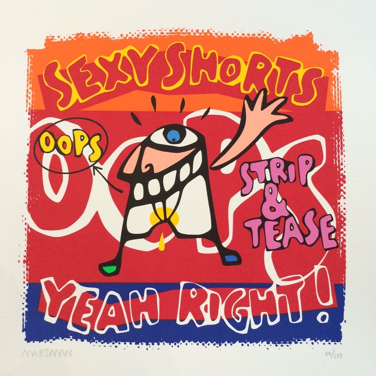 Jean-Paul Marsman, zeefdruk op papier, Titel: " Sexy shorts " kopen? Bied vanaf 15!