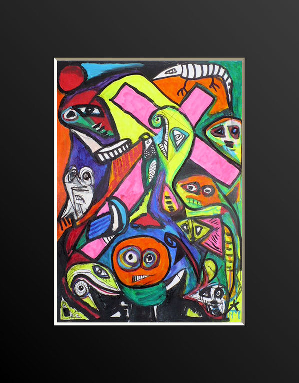 Leed- gemengde techniek op papier-handgesigneerd kopen? Bied vanaf 80!