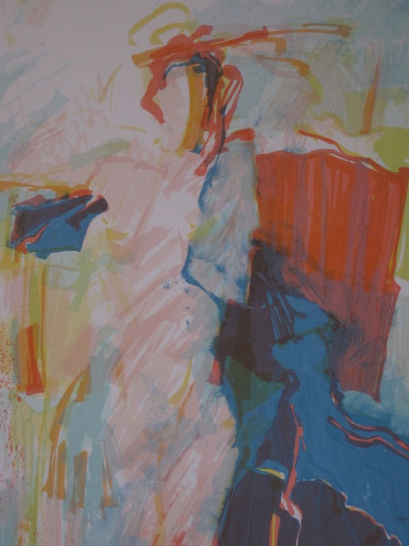 Grote 1987 abstract figuratieve gesigneerde Litho "I" Richard Smeets (1955)  kopen? Bied vanaf 1!