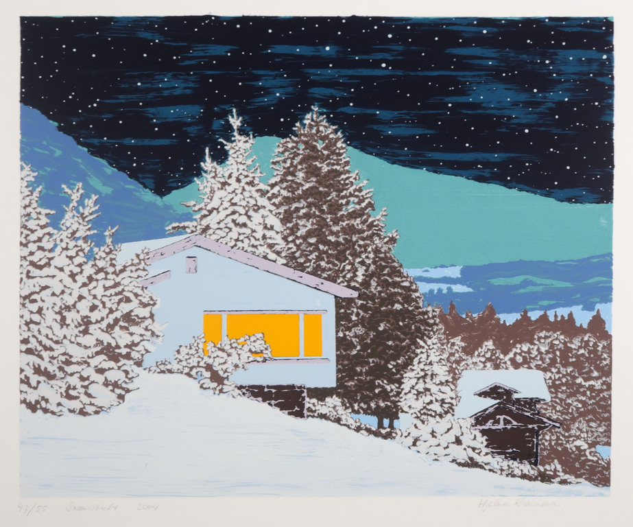 Hjalmar Riemersma: Zeefdruk, Sneeuwnacht kopen? Bied vanaf 1!