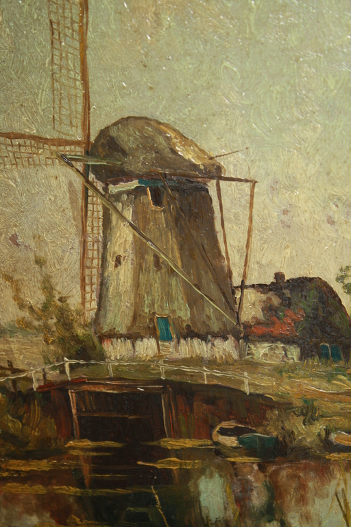 MOLEN in HAAGS LANDSCHAP door LEO VROLIJK kopen? Bied vanaf 1!