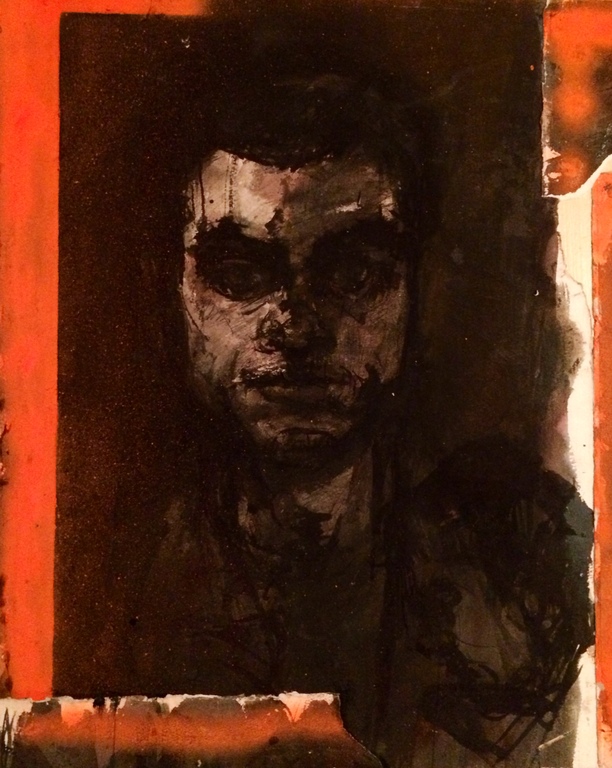 Peter Klashorst: Portrait with Orange, ZELDZAAM VROEG WERK ca.1985 kopen? Bied vanaf 135!