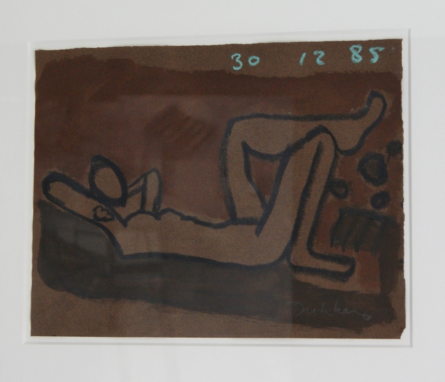 Ed Dukkers gemengde techniek op papier - 1985 verkocht voor € 90!