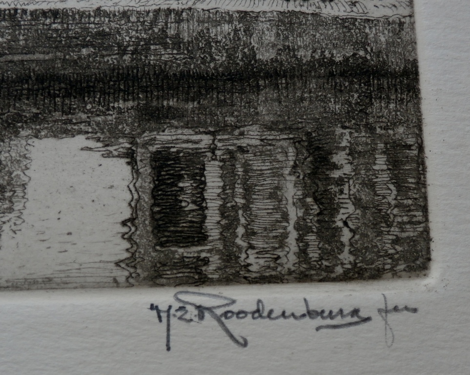 Hendrikus Roodenburg - Kerstkaart met ets: Amsterdam - 1956 kopen? Bied vanaf 25!