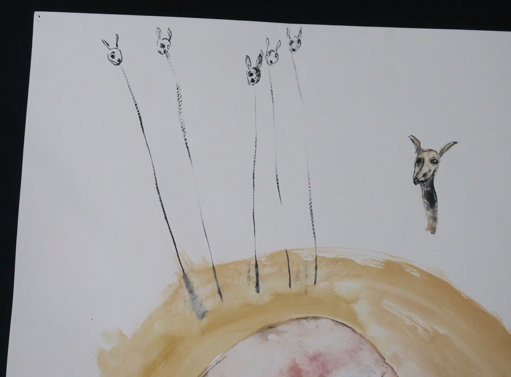 Hans Kuijs: Aquarel en pen op papier, Z.T. kopen? Bied vanaf 1!