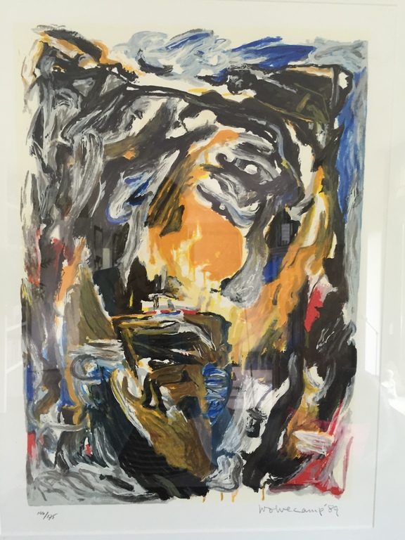 Theo Wolvecamp - zeefdruk: abstracte compositie - 1989 kopen? Bied vanaf 100!