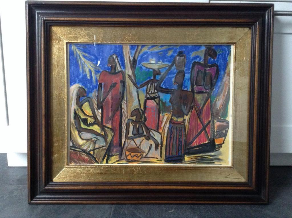 Floris Jespers Olieverf 40x30, Congolese vrouwen uit de periode 1951-1959 kopen? Bied vanaf 300!