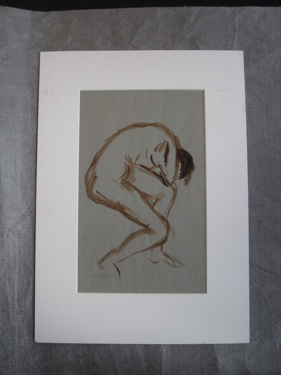 Interessant omstreeks 1920 impressionistisch aquarel  "mannelijk naakt"  kopen? Bied vanaf 1!