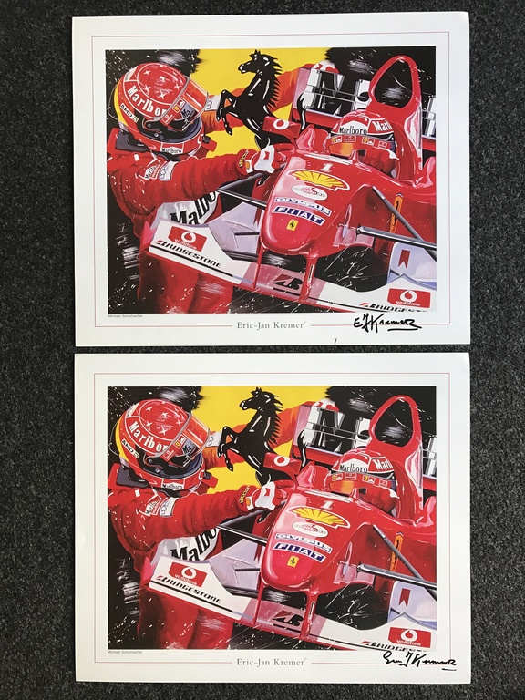 2 x Eric Jan Kremer 2 gesigneerde litho s / art print Ferrari Schumacher kopen? Bied vanaf 1!