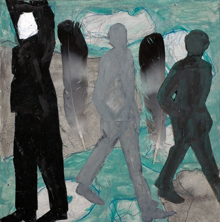 Hans Ebeling Koning, collage met veren, Andermans veren verkocht voor € 50!