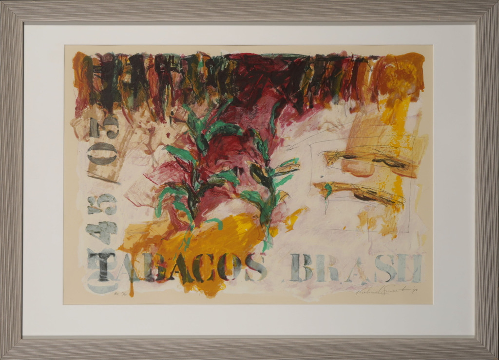 Richard Smeets: Zeefdruk, Tabacos Brasil - Ingelijst verkocht voor € 35!