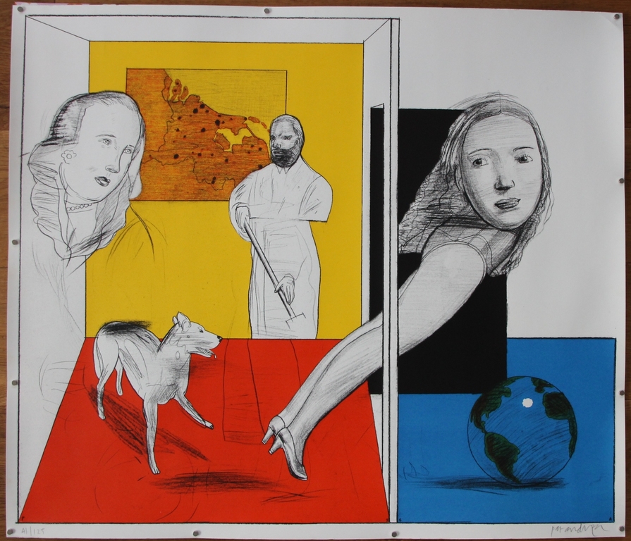 Pat Andrea: Kleurenlitho, Zonder titel verkocht voor € 100!