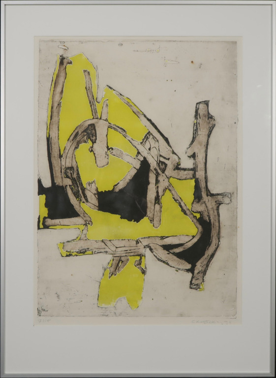 Cees Kortlang: Ets, Nostalgie - Ingelijst verkocht voor € 55!