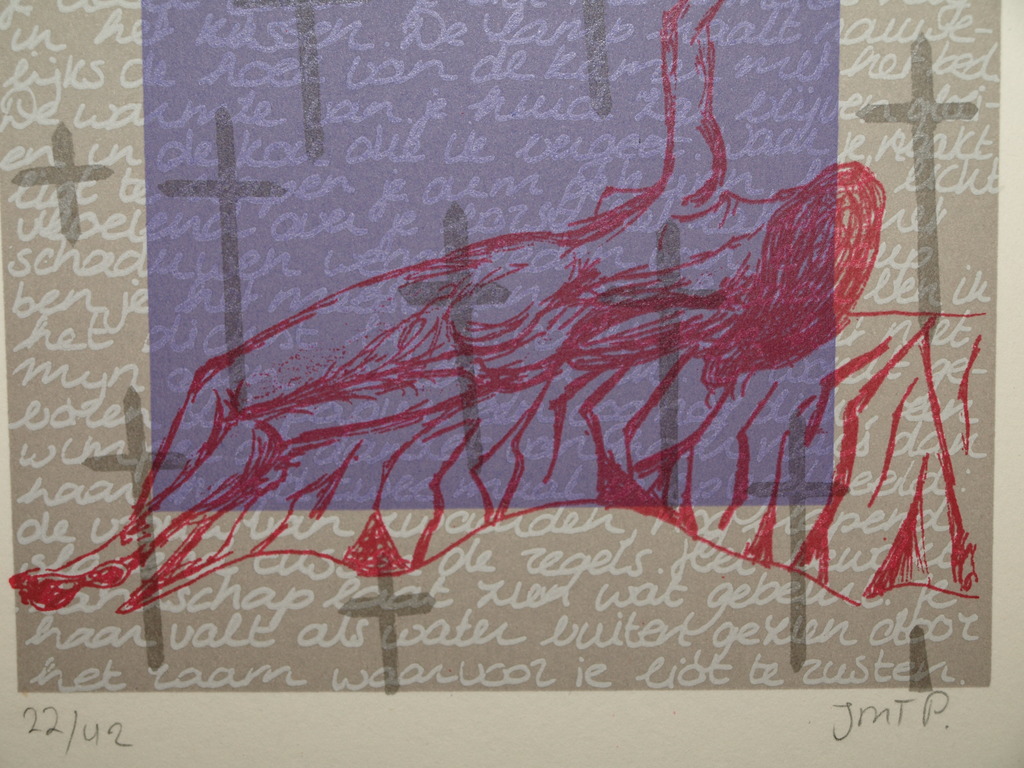 Onbekende kunstenaar – Zeefdruk – Kunstacademie MINERVA Groningen – 1994 kopen? Bied vanaf 5!