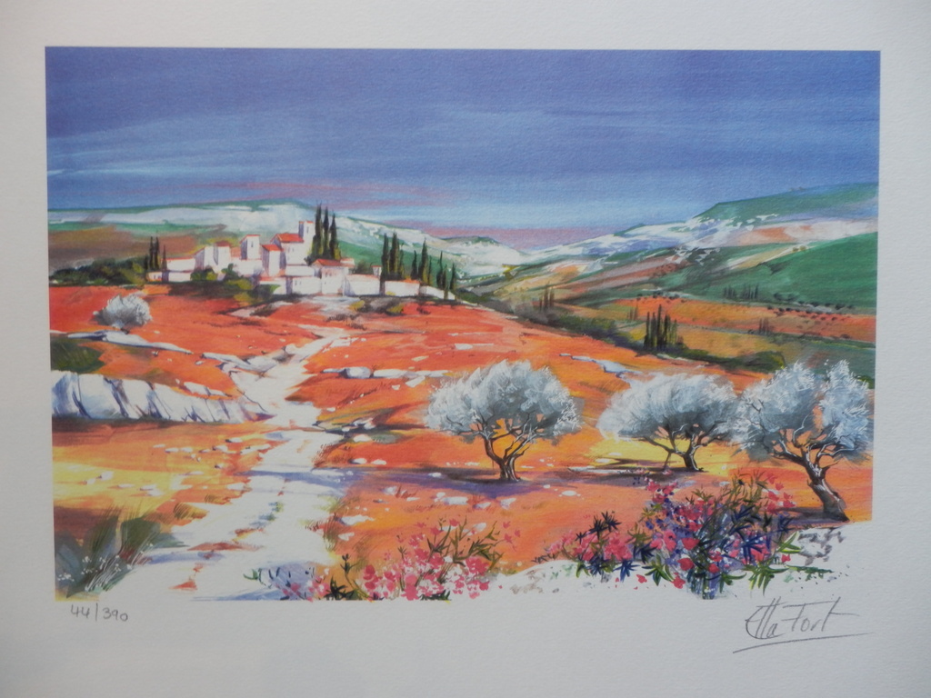 ELLA FORT Kleurenlitho   PRINTEMPS  Handgesigneerd kopen? Bied vanaf 1!