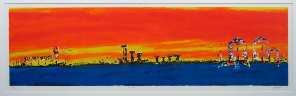 Henk Kuijpers: Zeefdruk, Nisaki - Ingelijst (Afwijkend formaat) verkocht voor € 70!