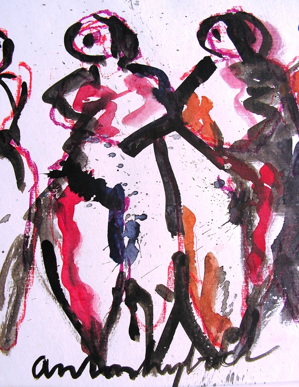 A.Heyboer  -  4 vrouwen - gouache/aquarel op papier. kopen? Bied vanaf 150!
