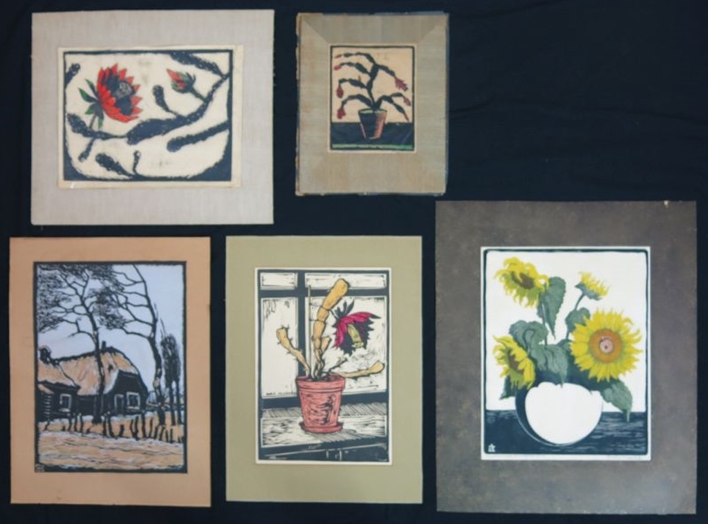 Lot met o.a. Paul van Dam: Houtsnede, Boerderij in de winter  kopen? Bied vanaf 20!