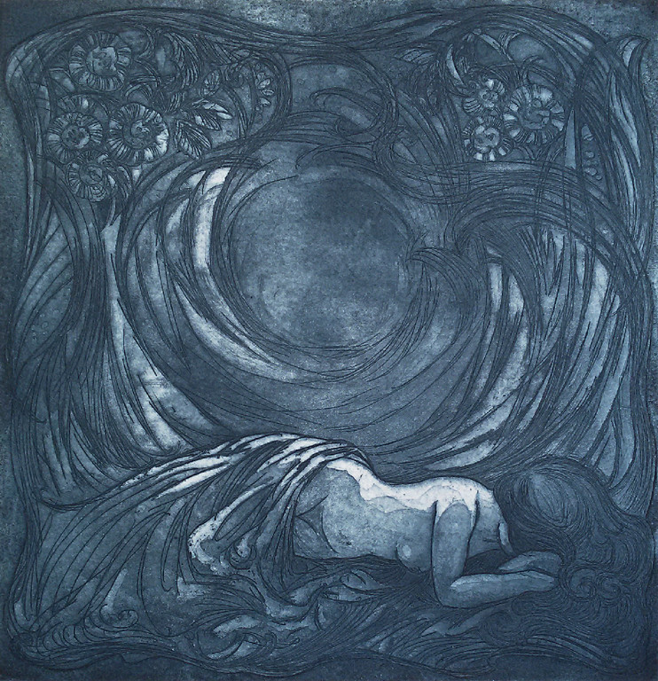 Laatste keer: Ank Spronk - Slaap met het donker vrouw, aquatint ets kopen? Bied vanaf 50!